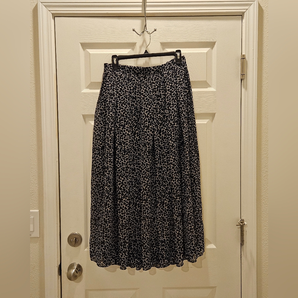 Who What Wear Giraffe Print Pleated Midi Skirt